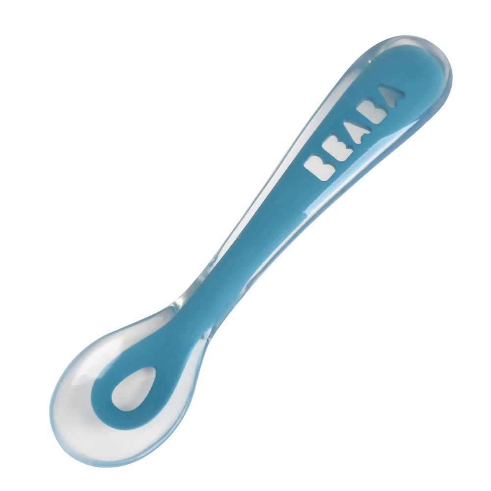 BEABA Ложка эргономическая SILICONE BLUE