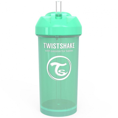 TWISTSHAKE Поильник STRAW CUP PASTEL GREEN 360 мл.