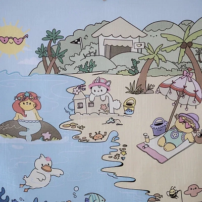 ATELIER BABBI Пеленка муслиновая "Beach", 100*100 см.