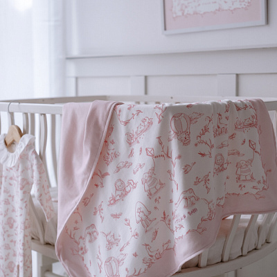 ATELIER BABBI Плед "Toile de jouy pink"