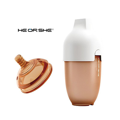 HEORSHE Бутылочка из силикона c соской быстрого потока и крышкой WHITE, 240 мл, 6мес+
