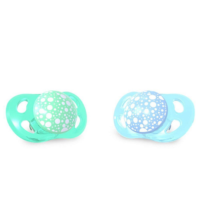 TWISTSHAKE Пустышки PASTEL BLUE&GREEN 2 шт. 0-6 м.
