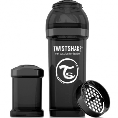 TWISTSHAKE Бутылочка антиколиковая ЧЁРНАЯ 260 мл.