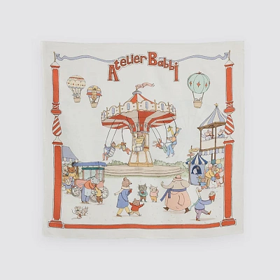 ATELIER BABBI Пеленка муслиновая "Funfair", 100*100 см.
