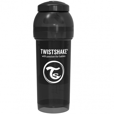 TWISTSHAKE Бутылочка антиколиковая ЧЁРНАЯ 260 мл.