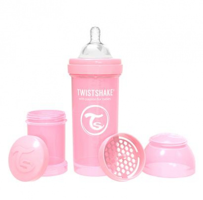 TWISTSHAKE Бутылочка антиколиковая PASTEL PINK 260 мл.