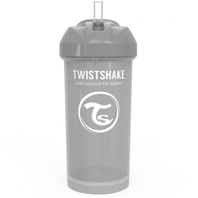 TWISTSHAKE Поильник STRAW CUP PASTEL GREY 360 мл.