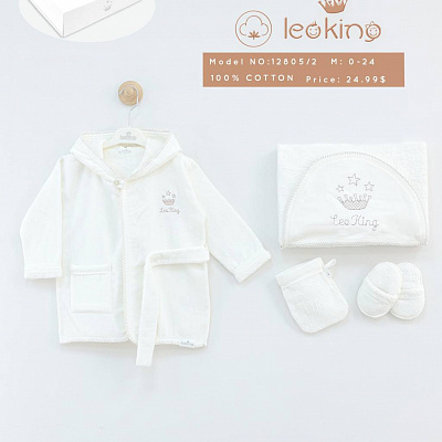 LEOKING Комплект банный 5 предметов белый 12805/2